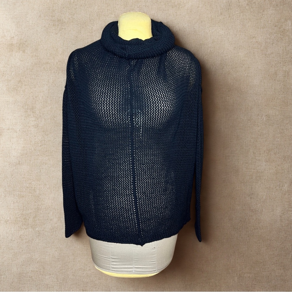 Lars Anderson Black Cowl Neck Knit Sweater Silk Wool Cashmere